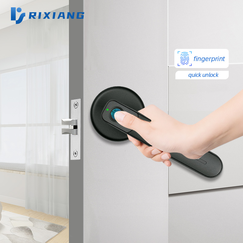 Ordinary Discount Keyless Cabinet Lock - Fingerprint Electric Handle Home Door Lock Biometric fingerprint lock for Wooden door  – Rixiang