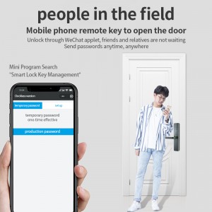 Tuya App 지문 스마트 도어록 rfid 열쇠가 없는 게이트 호텔 유리 장붓 구멍 전기