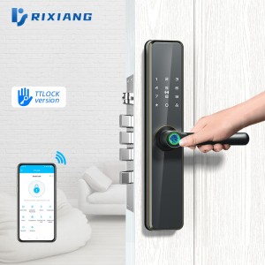 Tuya App fingerprint smart Door Lock rfid keyless gate hotel glass mortise electric