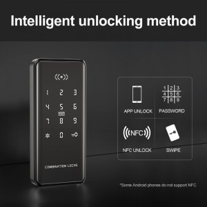 Trippel biometrisk fingeravtrykk skaplås med Bluetooth Tuya Smart App