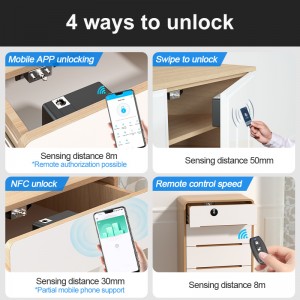 invisible TTlock cabinet locks magnetic eco baby child rfid smart furniture bluetooth proof gun Electric hidden drawer lock