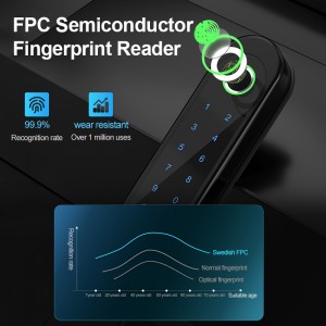 Biometrický elektronický inteligentný zámok 4-smerný zámok odtlačkov prstov Vodotesný zámok Bluetooth pre vonkajšiu bránu