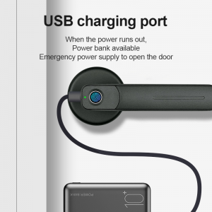 One Touch To Unlock Black Semiconductor Fingerprint Recognition Quickly Handle Smart Door Lock