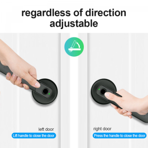 Une touche pour déverrouiller la reconnaissance d'empreintes digitales à semi-conducteur noir gérer rapidement la serrure de porte intelligente