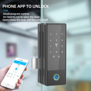 Smart Electronic keyless password+fingerprint+card glass door lock