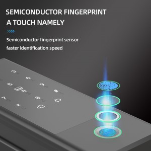 Password elettronica intelligente senza chiave + impronta digitale + serratura della porta in vetro della carta